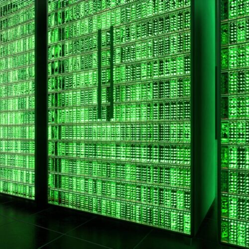 Big data servers technology background. Future technology concept Internet infrastructure 3d render